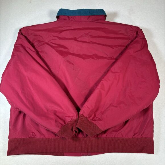 Vintage L.L.Bean Windbreaker Jacket Men’s XL Bomber Warm Up Red/ Green - Picture 2 of 10